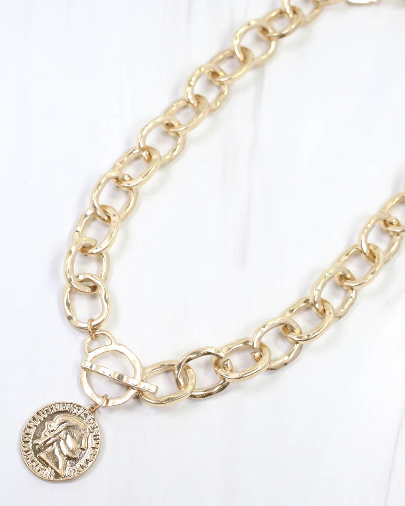 CH CHUNKY AUBREE COIN NECKLACE