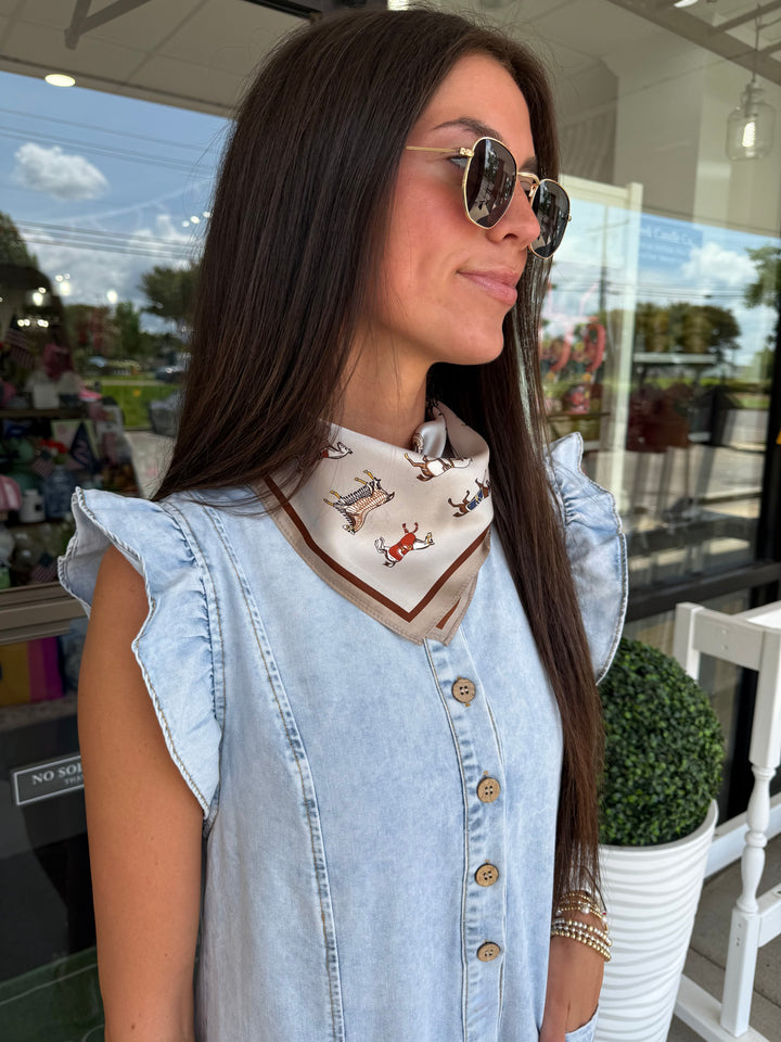 Sweet Ruffle Denim Romper