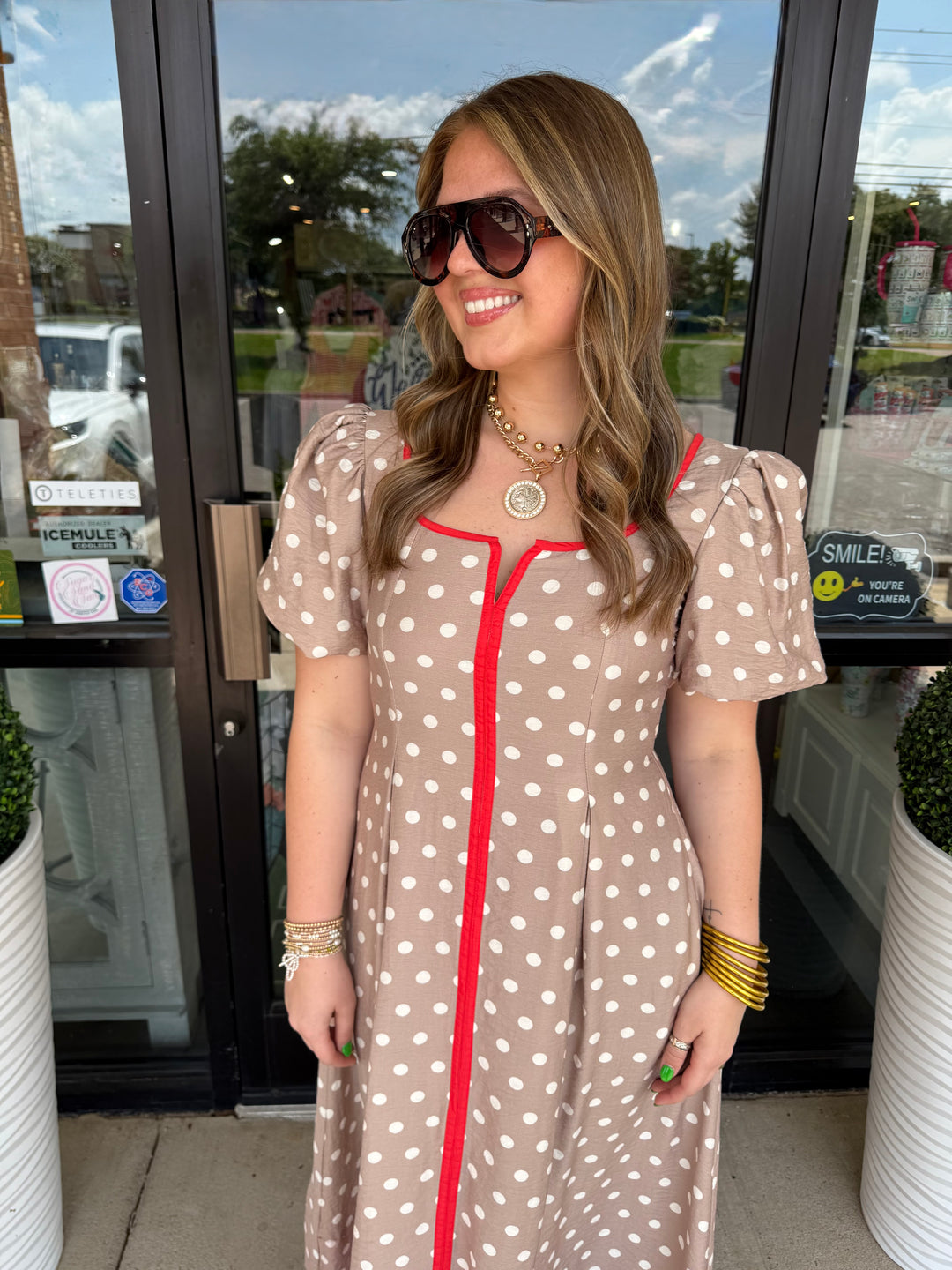 Entro Sand Polkadot Midi