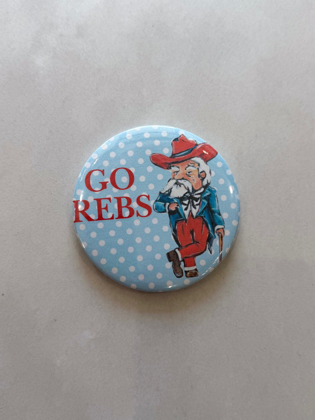 Polka Dot Go Rebs Gameday Button