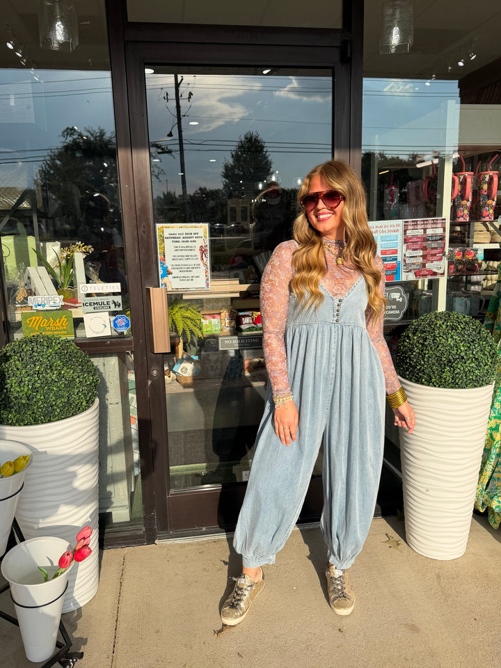 Light Wash Denim Jumpsuit