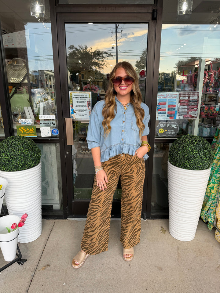 Zebra Brown Jean
