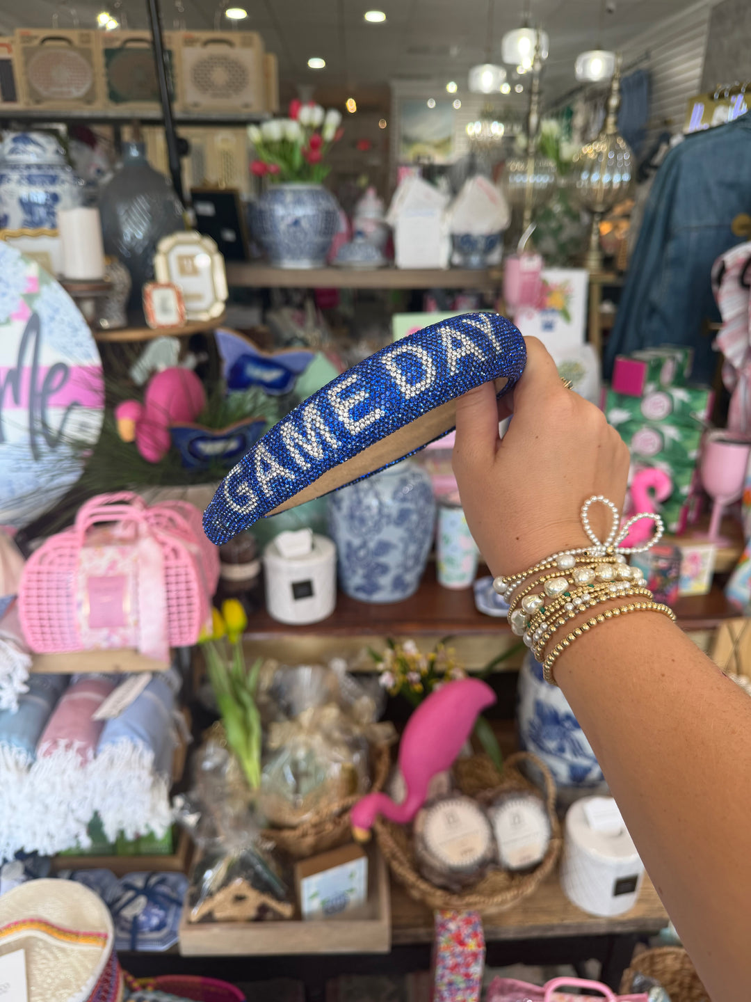 Bling GAME DAY Blue Headband