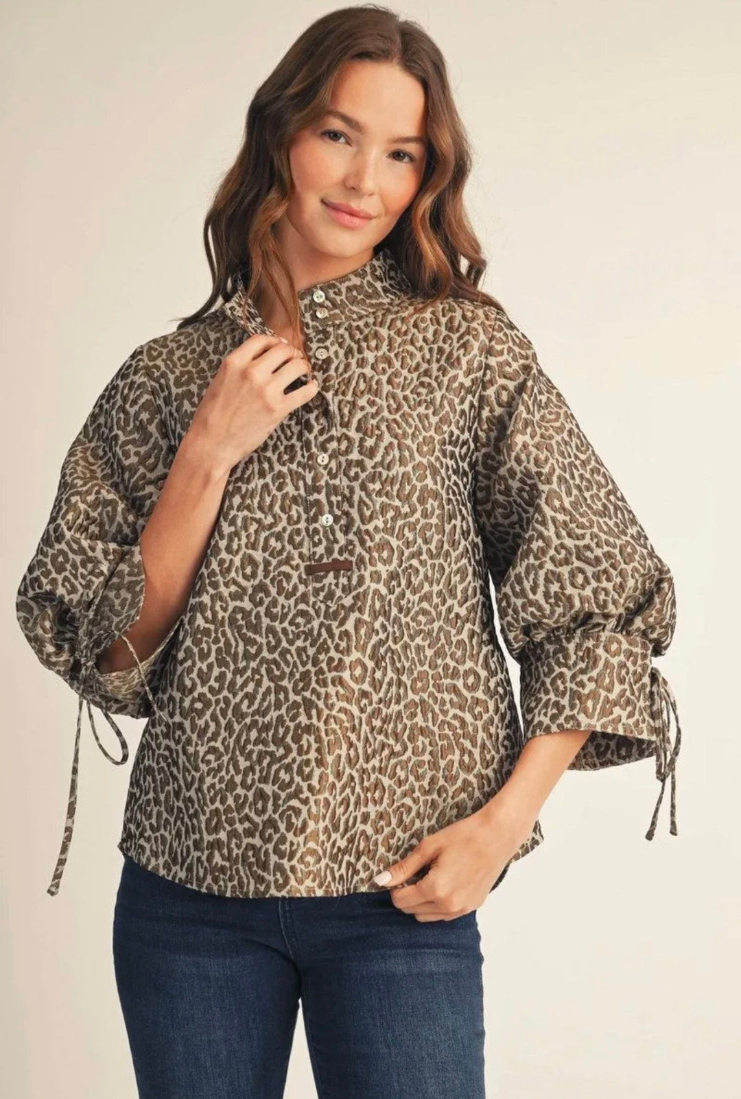 Taupe Leopard Top
