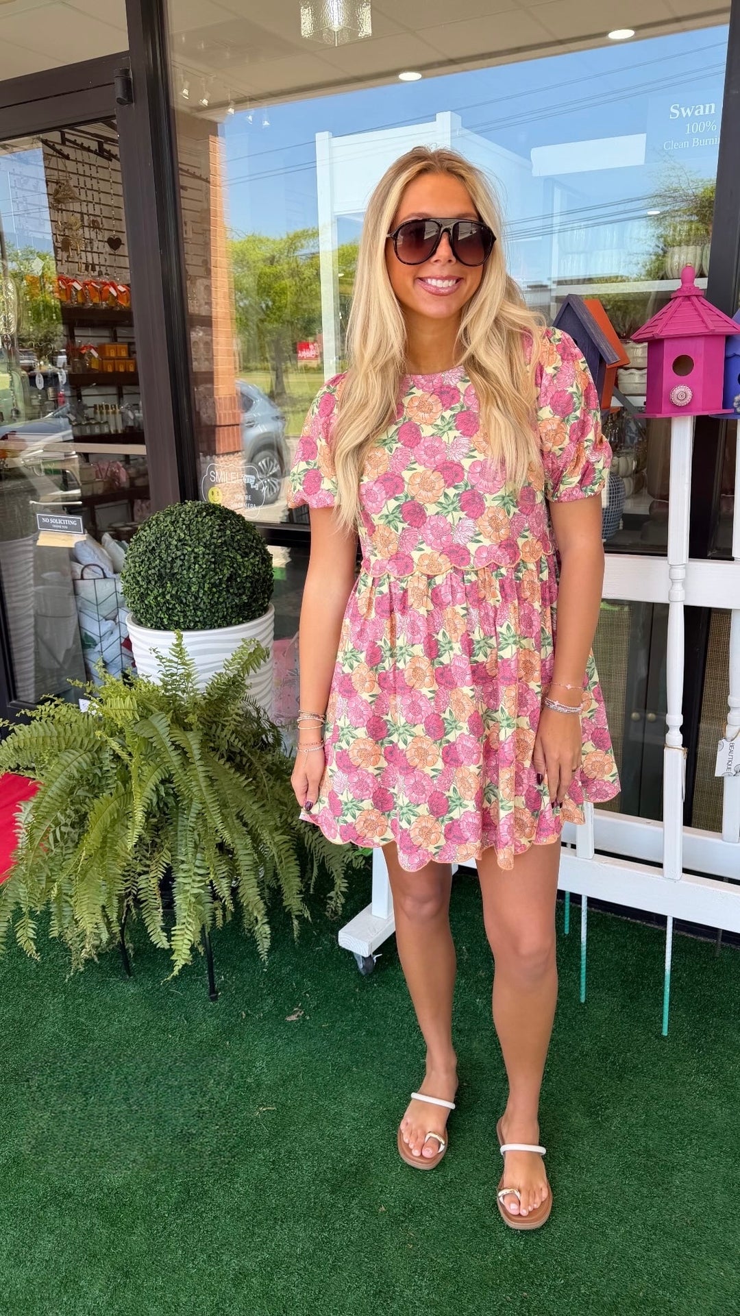 Umgee Yellow Floral Short Dress
