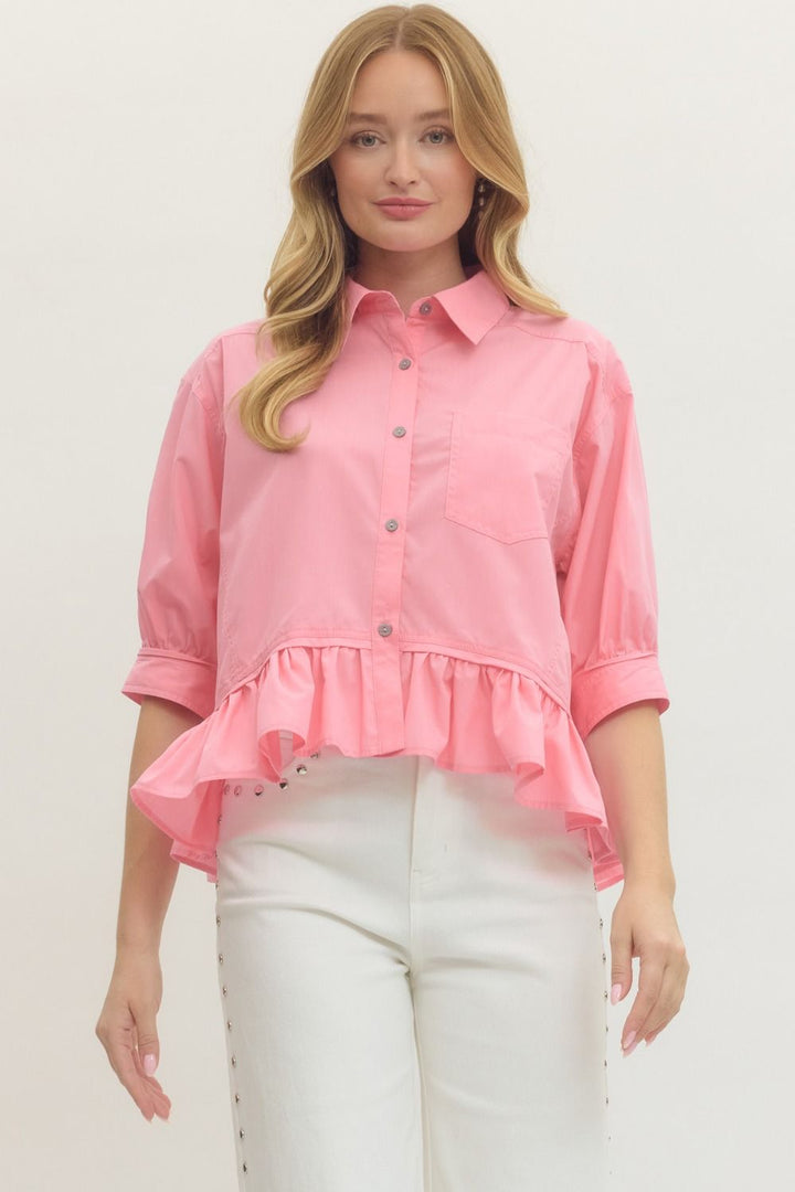 Entro Pink Flutter Top