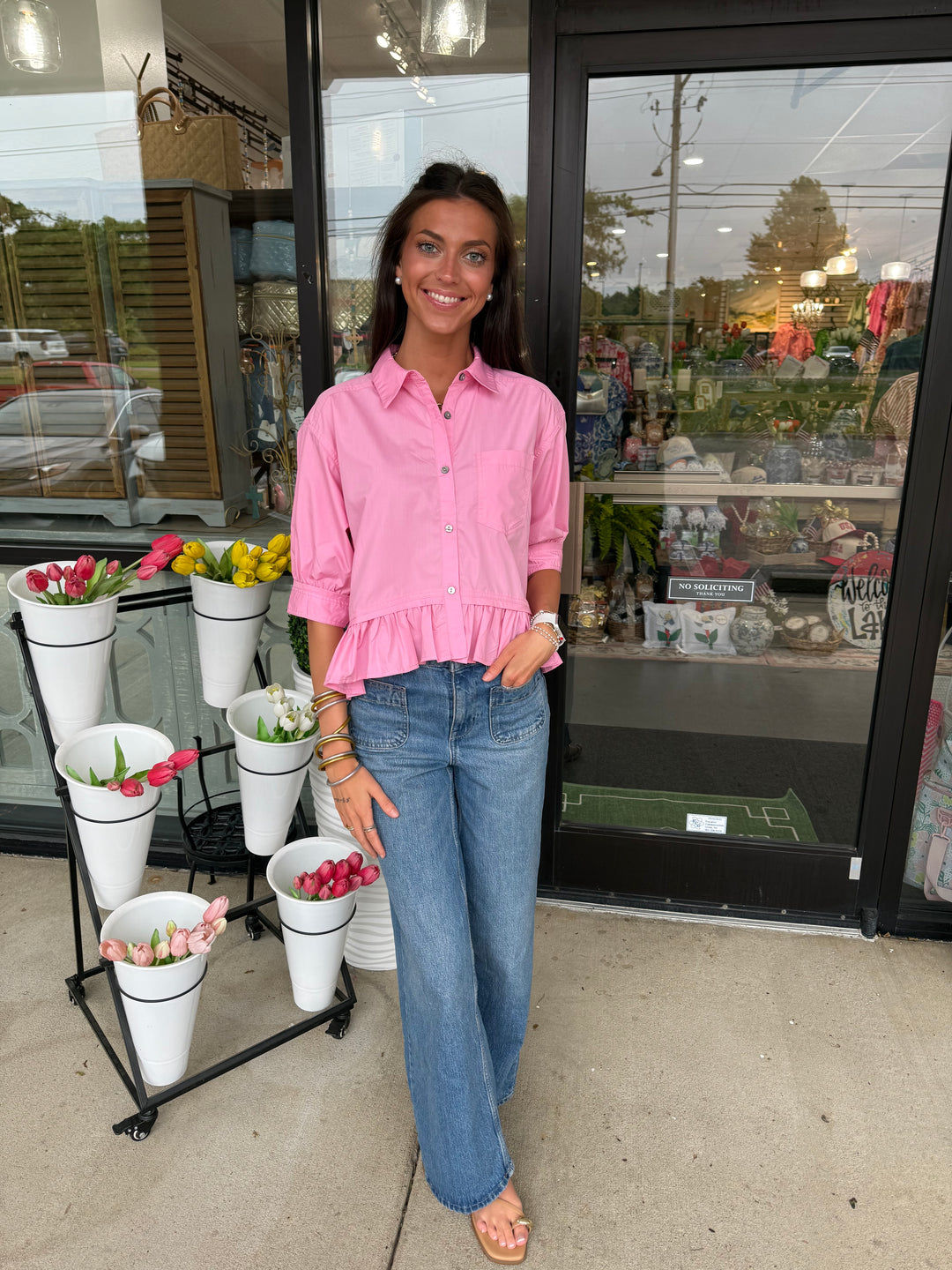 Entro Pink Flutter Top