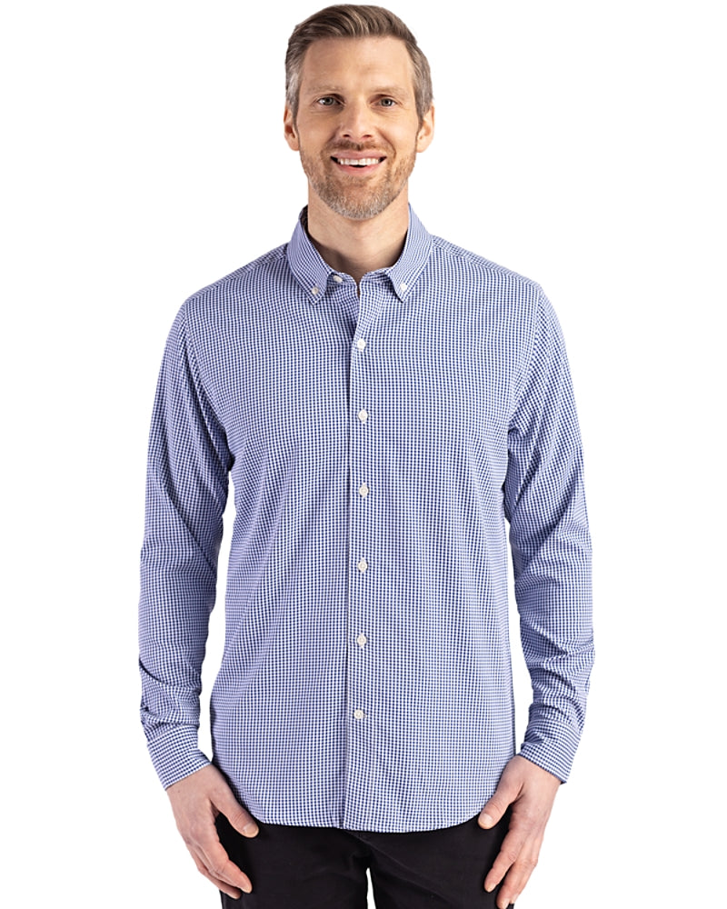 Cutter & Buck Blue Gingham Button Down