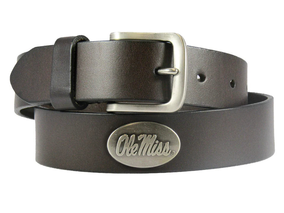 Ole Miss Leather Belt