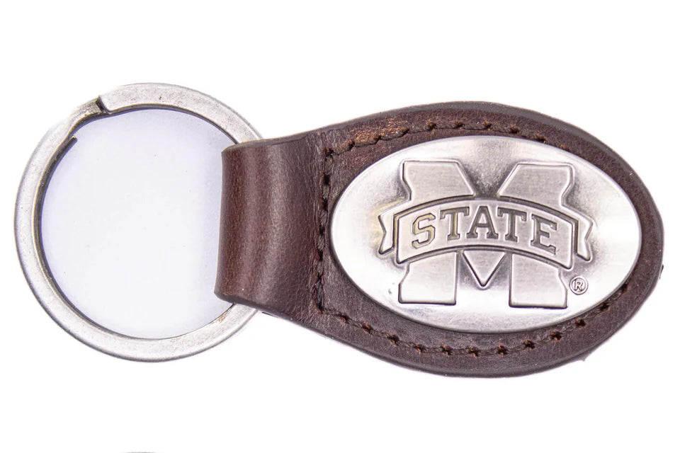 MSU CONCHO LEATHER KEYCHAIN