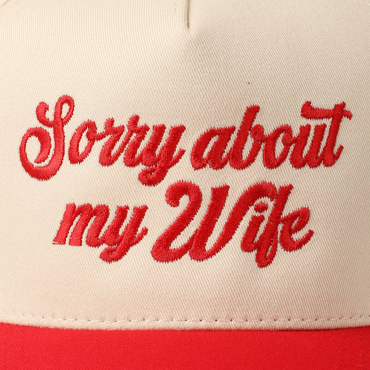 Sorry About My Wife / Husband Embroidery Two-Tone Canvas Cap