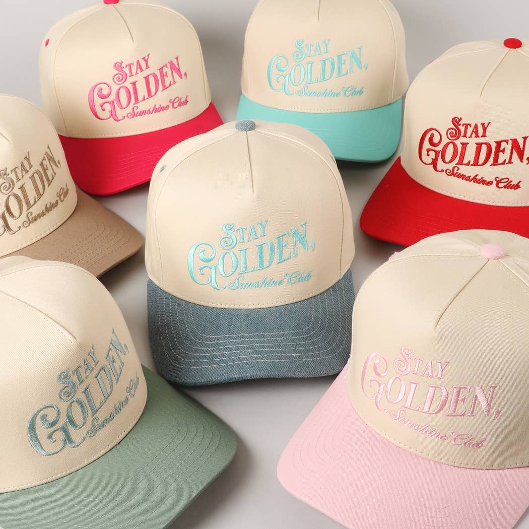 Stay Golden Sunshine Club Embroidery Trucker Hat