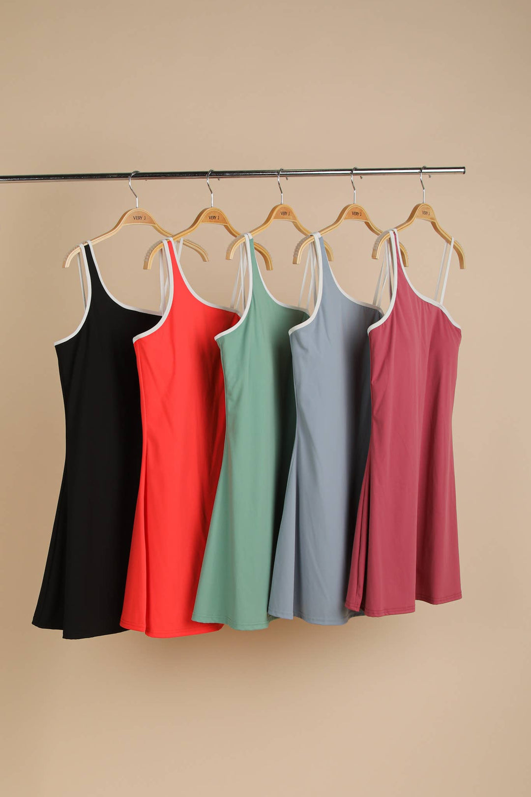 ND31660-Activewear Mini Dress with Inside Lining