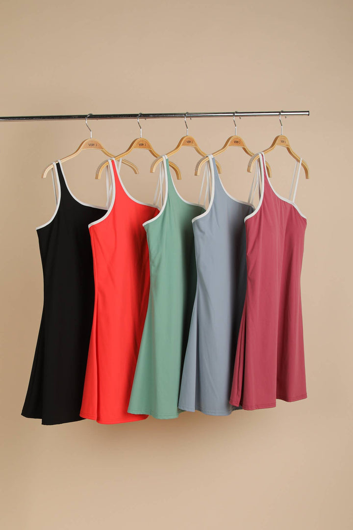 ND31660-Activewear Mini Dress with Inside Lining