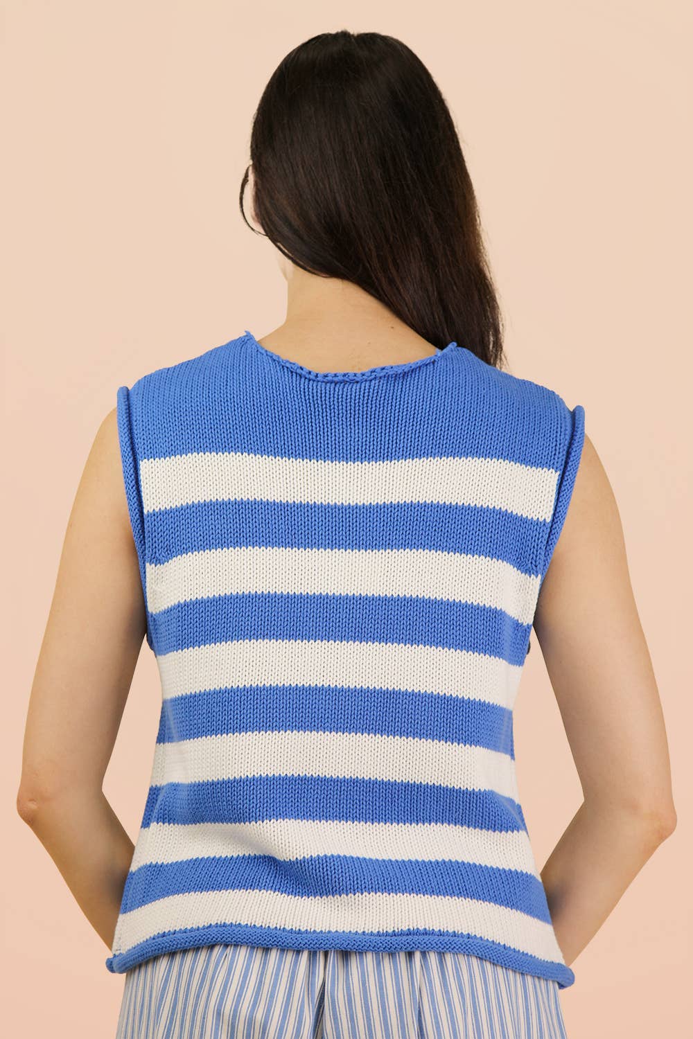 VJ Green Stripe Button Down Knit Sweater Top