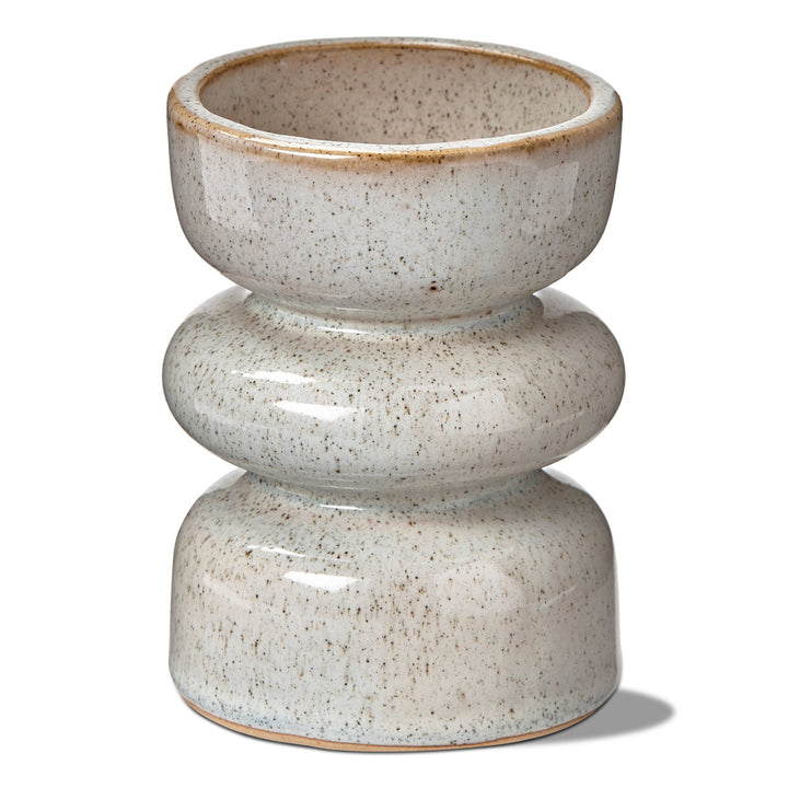 Linea Taper/Tealight Holder Small Taupe Stoneware Summer