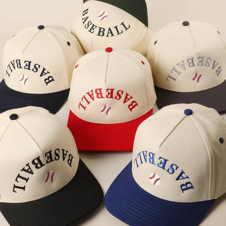 BASEBALL Upside Down Lettering Embroidery Cap