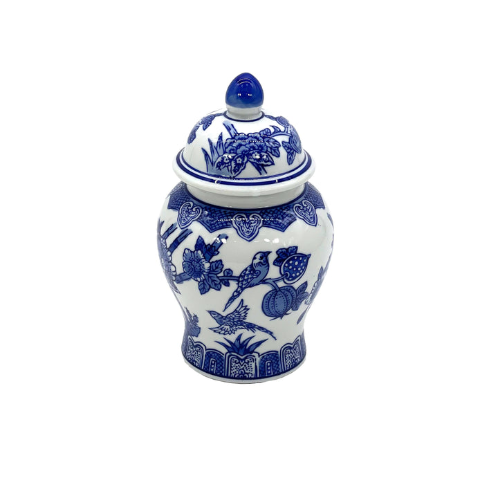 Small Chinoiserie Ceramic Decorative Tea & Ginger Jar 8"