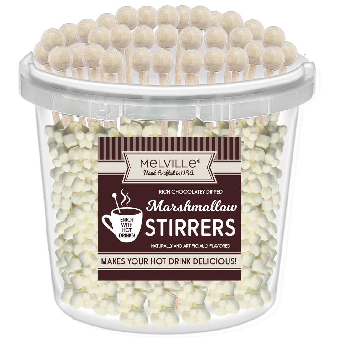 Mini Marshmallow Stirrers - White Chocolate