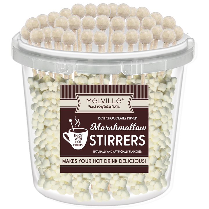 Mini Marshmallow Stirrers - White Chocolate