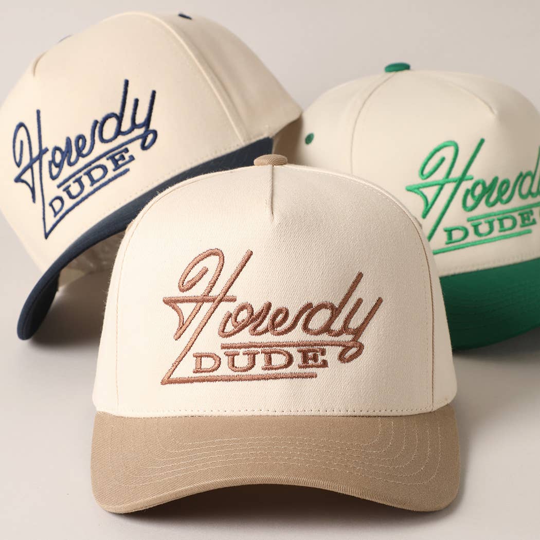 Howdy Dude Embroidery Two Tone Baseball Cap