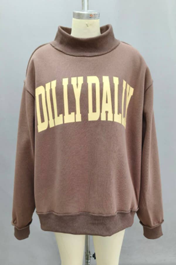 DILLYDALLY 'DILLY DALLY' Mockneck Sweatshirt