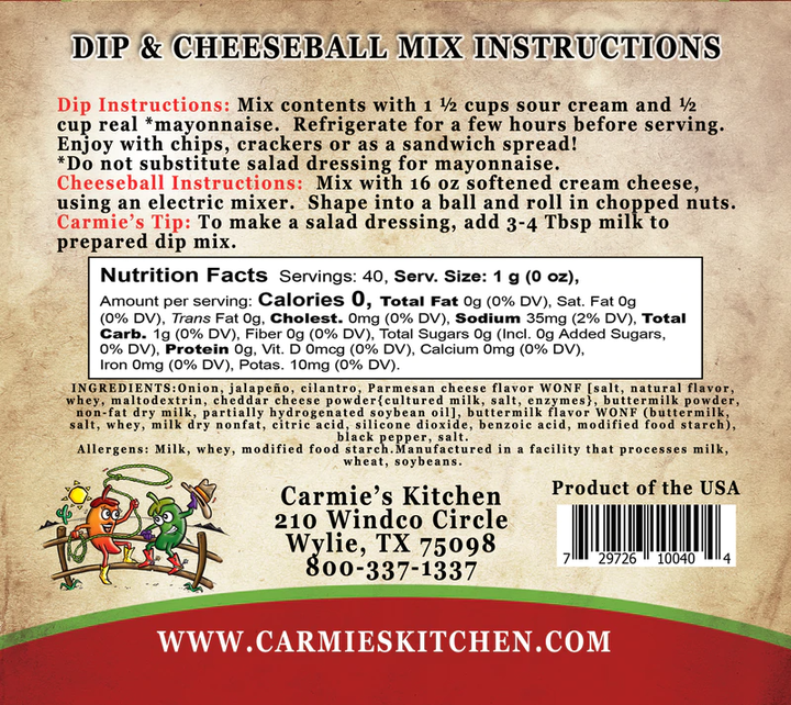 Jalapeno Ranch Dip Mix