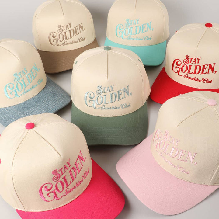 Stay Golden Sunshine Club Embroidery Trucker Hat