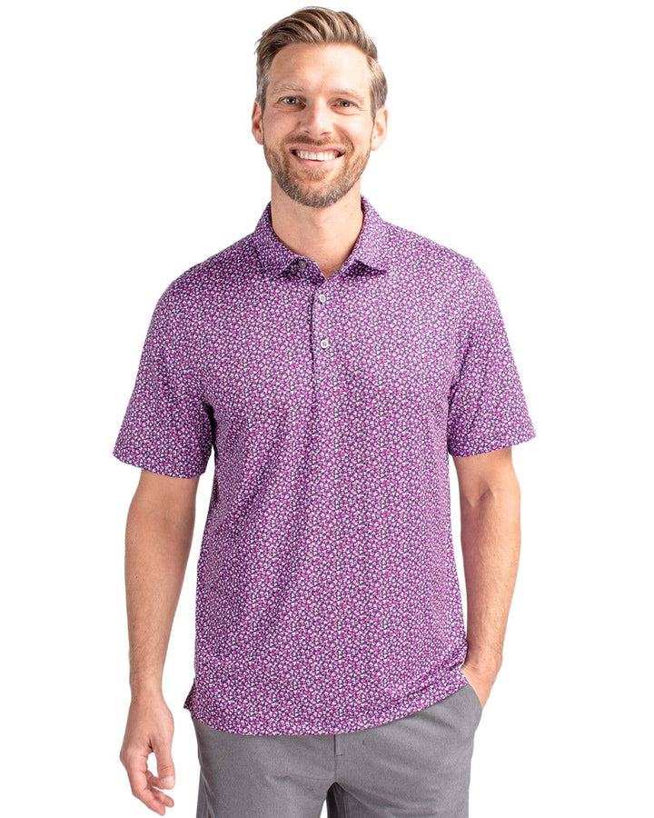 Cutter & Buck Pike Magnolia Print Stretch Men's Polo