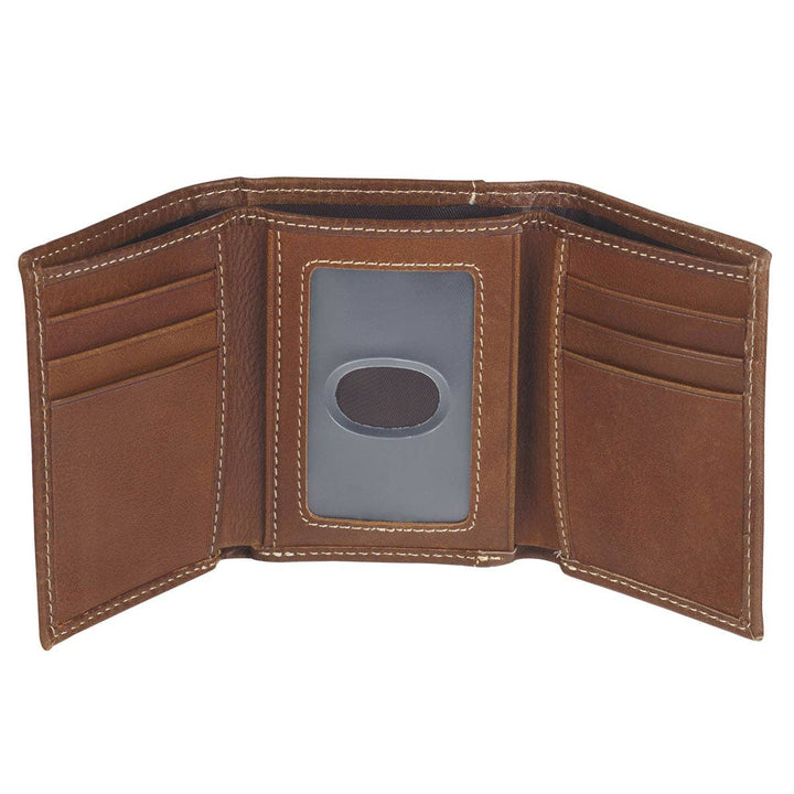 Wallet Leather Brown Ichthus Badge