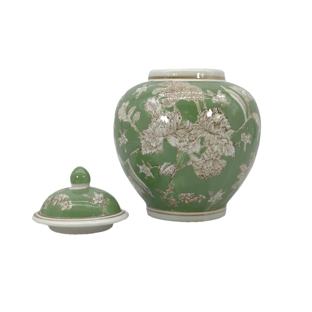 Classic  Floral Ceramic Ginger Jar 10"