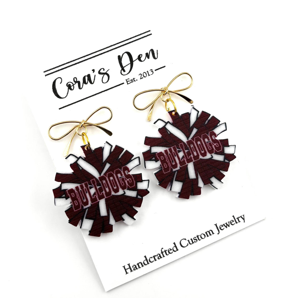 Bulldogs Earrings - Pom