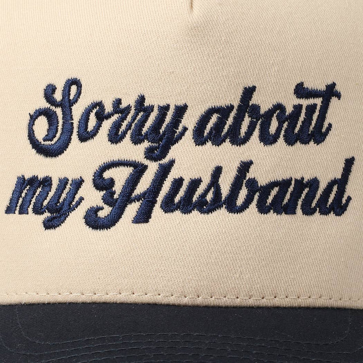 Sorry About My Wife / Husband Embroidery Two-Tone Canvas Cap