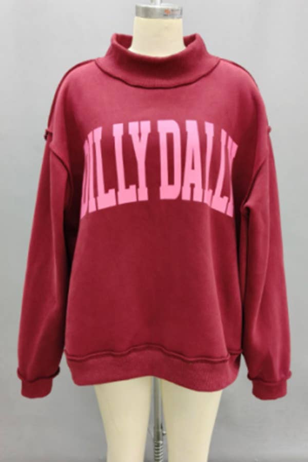 DILLYDALLY 'DILLY DALLY' Mockneck Sweatshirt