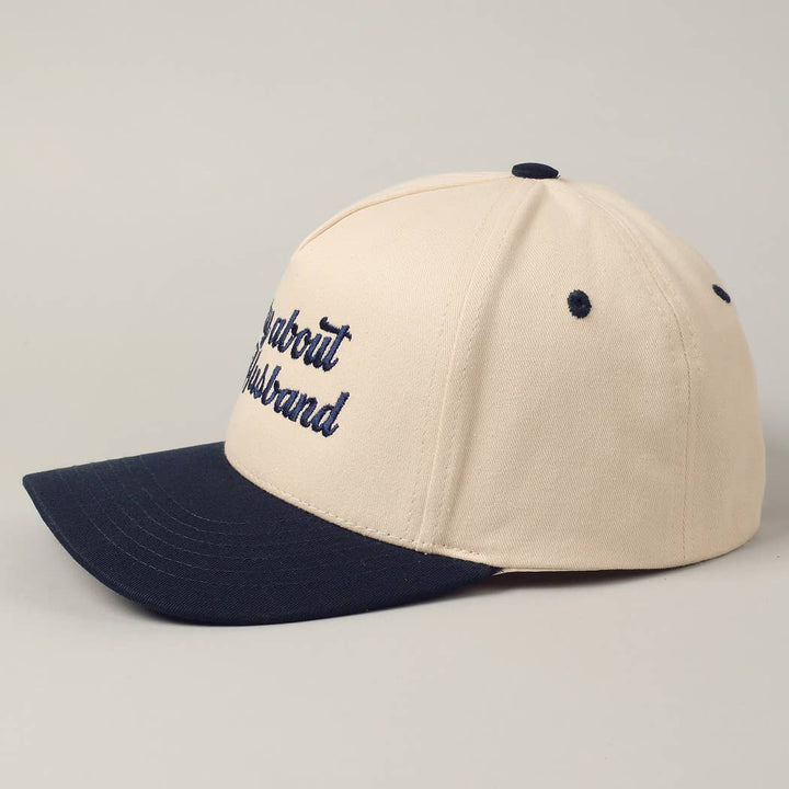 Sorry About My Wife / Husband Embroidery Two-Tone Canvas Cap