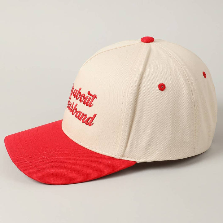 Sorry About My Wife / Husband Embroidery Two-Tone Canvas Cap