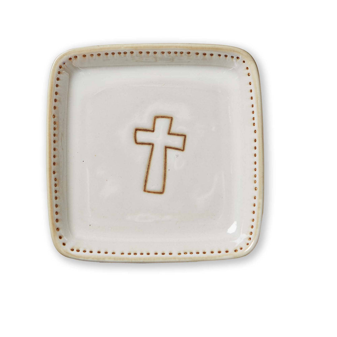Cross Trinket Dish Multi Stoneware