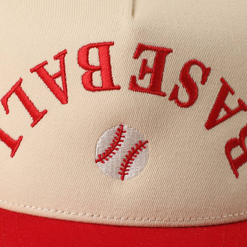 BASEBALL Upside Down Lettering Embroidery Cap