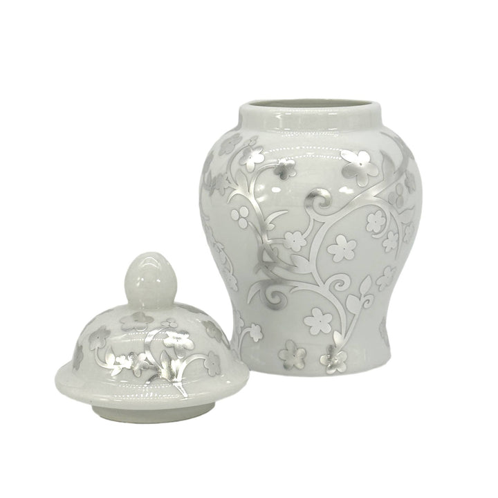 Small Chinoiserie Ceramic Decorative Tea & Ginger Jar 8"