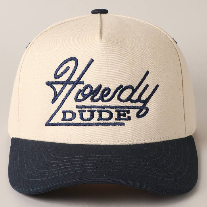 Howdy Dude Embroidery Two Tone Baseball Cap
