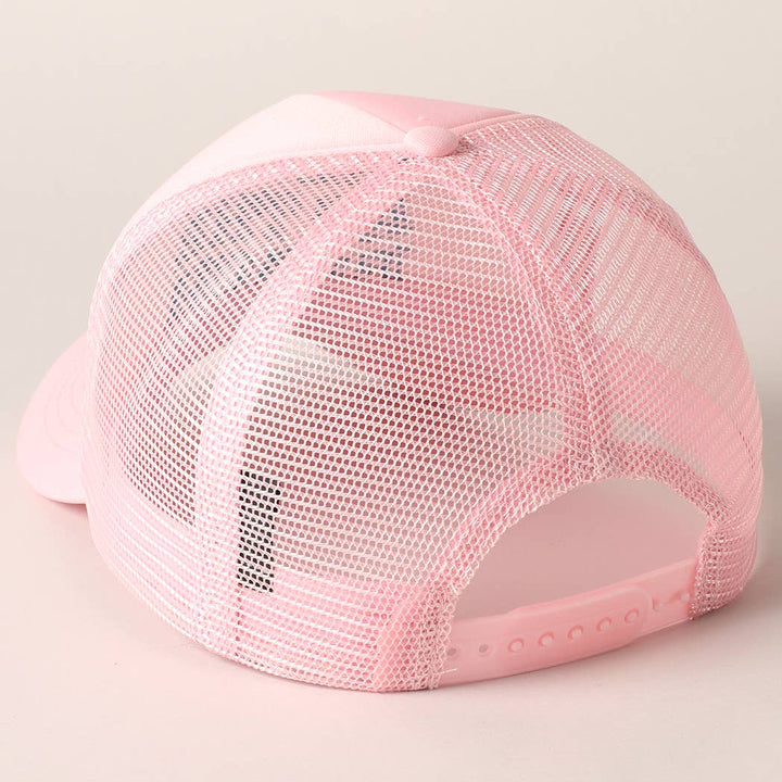 Meet Me At Beach Embroidered Mesh Back Cap
