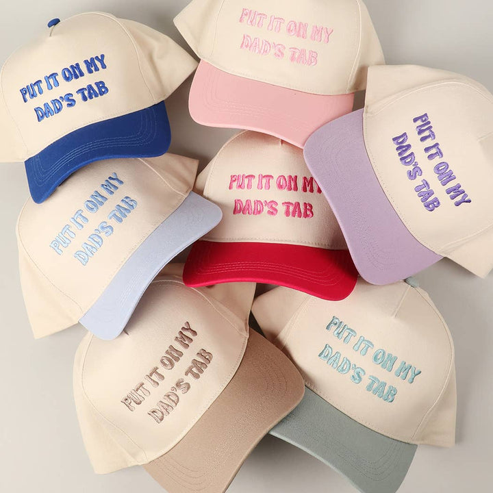 Put It On My Dad's Tab Embroidery Two-Tone Hat