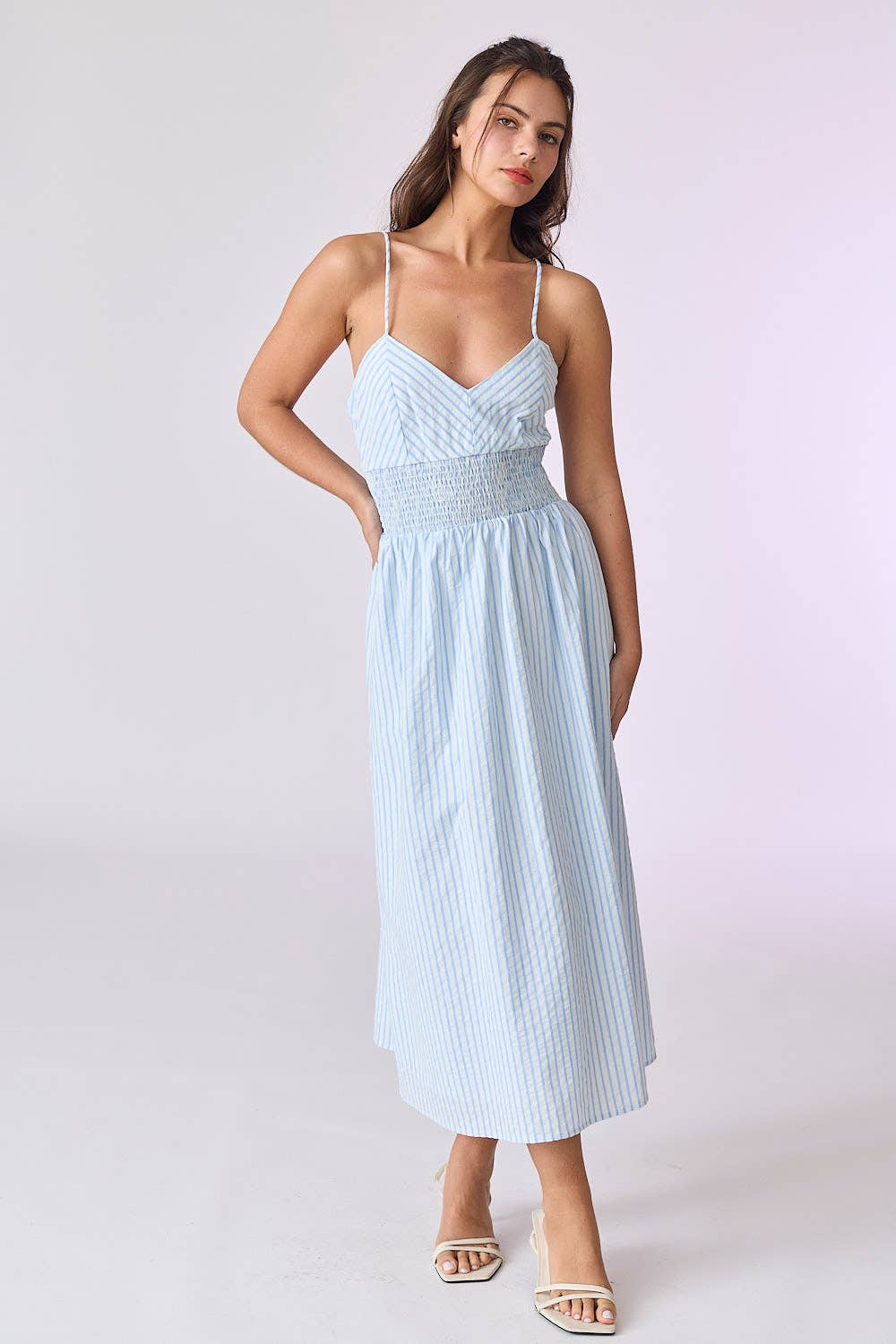 PD50265 - Candice Striped Midi Dress