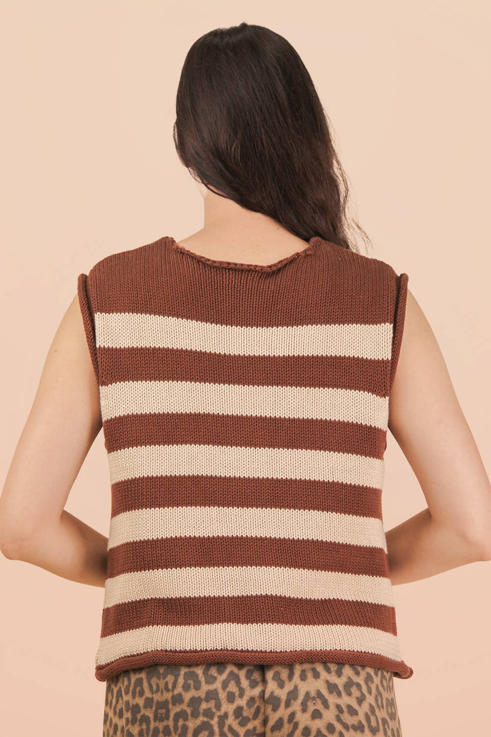VJ Green Stripe Button Down Knit Sweater Top