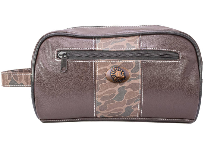 Turkey Brown Pebble Old School Camo Men's Toiletry Dopp Bag