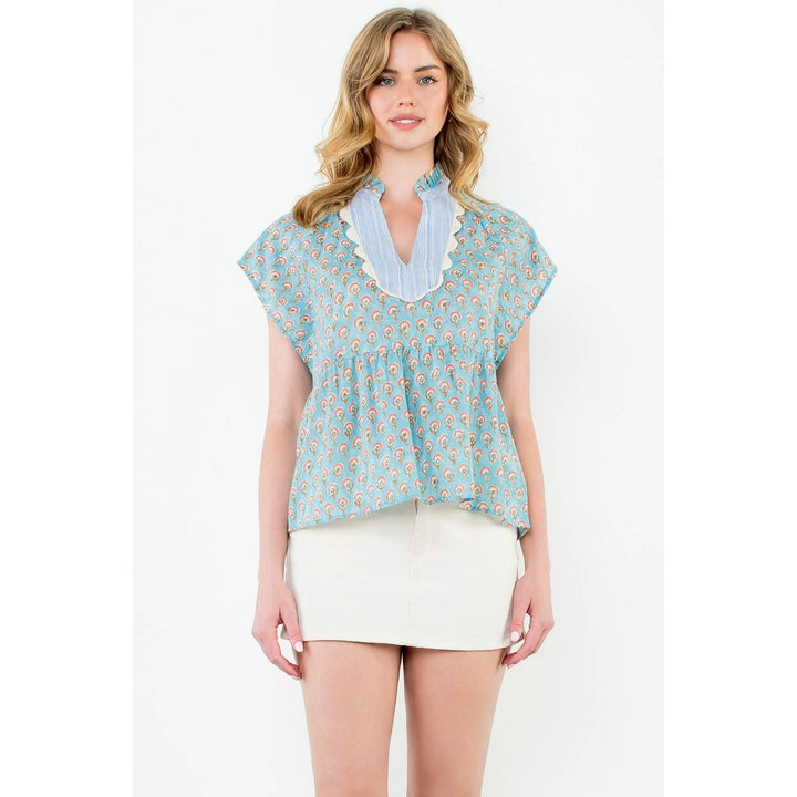 Short Sleeve Print Top