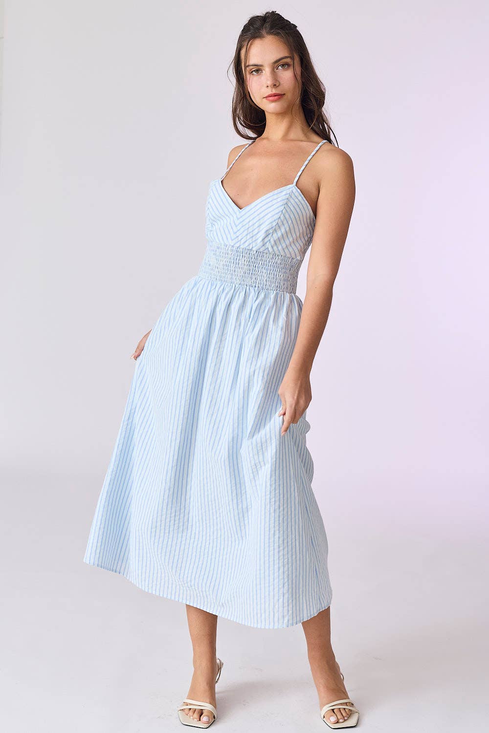 PD50265 - Candice Striped Midi Dress