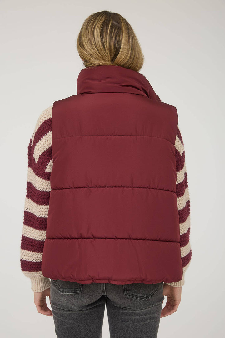 SOLID ZIP UP PUFFER VEST