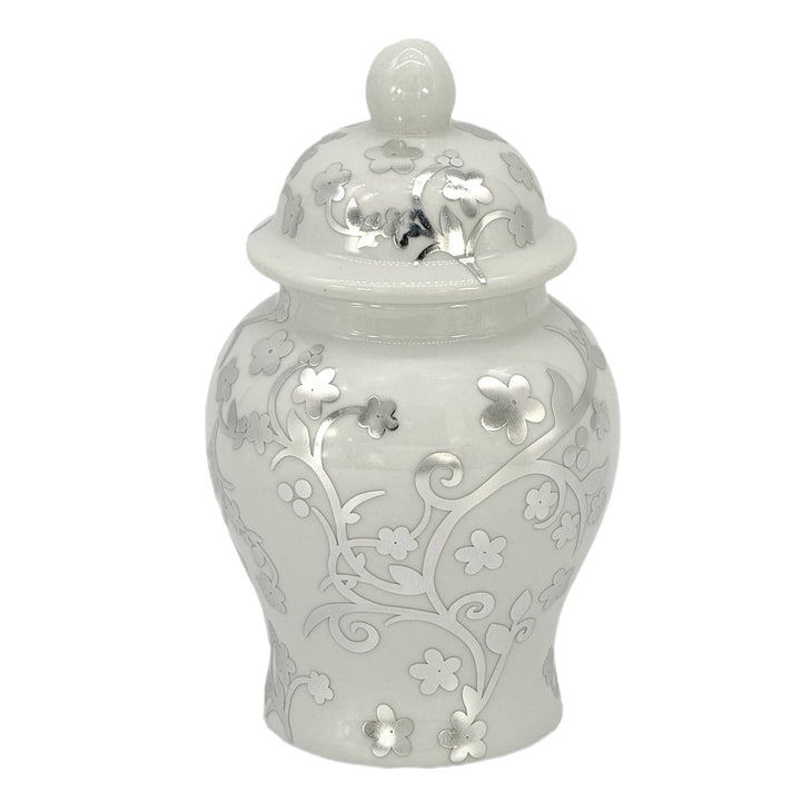 Small Chinoiserie Ceramic Decorative Tea & Ginger Jar 8"