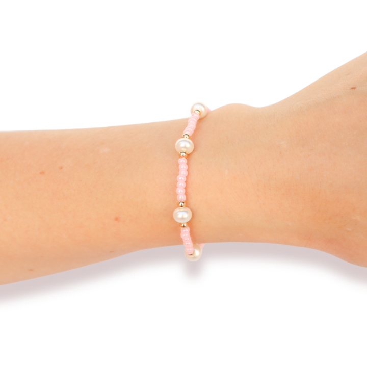 Pink Luster Pearl Bracelet